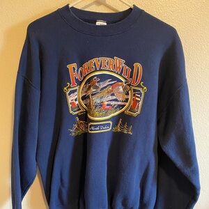 Vintage Fruit Of The Loom  Forever Wild  Nature Graphic North Dakota Size L